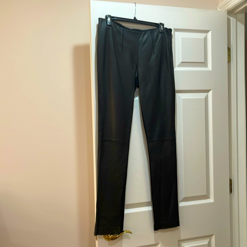 My Tribe, leather front legging/pants with side, zipper size medium